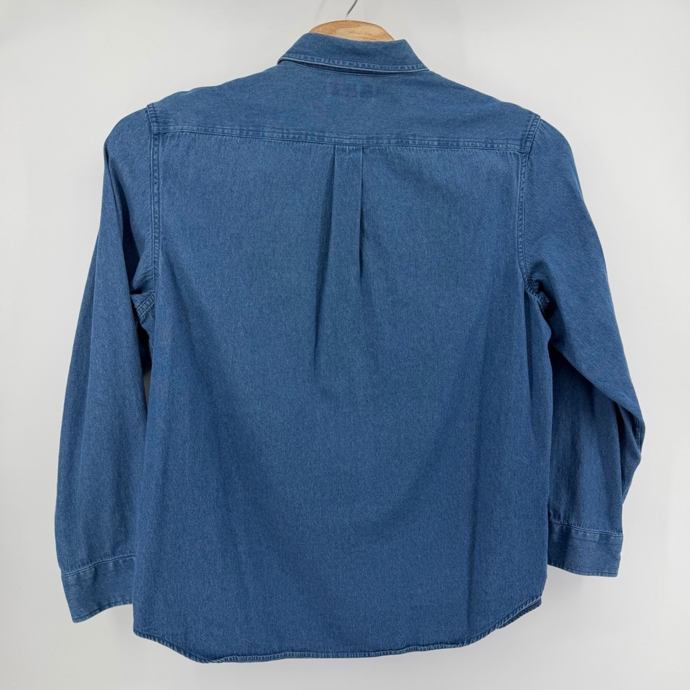 Croft & Barrow Denim Shirt Mens XL Blue Button Down Vintage 90s Long Sleeve - Picture 3 of 12